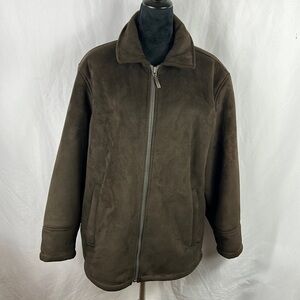 Liz Claiborne Faux Suede and Fur Dark Brown Winter Coat